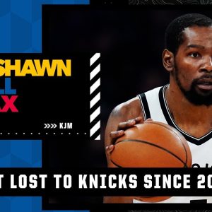 Kevin Durant hasn't lost to the Knicks since 2013 🤯 KJM reacts to the Nets' 110-98 comeback win