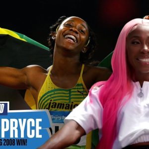 Shelly-Ann Fraser-Pryce reacts to her Beijing 2008 gold medal performance!