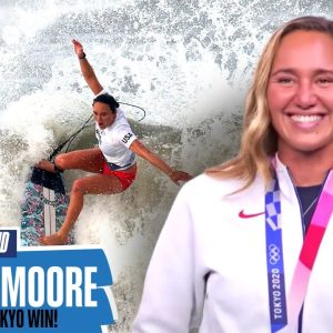 Carissa Moore reacts to her Tokyo 2020 gold medal performance! 🌊
