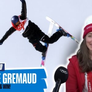 Mathilde Gremaud reacts to her Beijing 2022 gold medal performance!