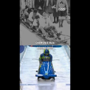 Gliding through 100 years with the Chamonix 1924 vs Beijing 2022 Bobsleigh competition. 🛷