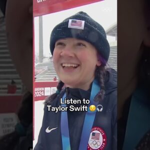 Josie’s pre-race ritual! 🎶 And that's exactly what we'll do this weekend with Taylor's new album. 👉👈